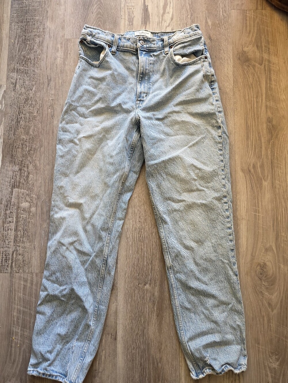 Abercrombie And Fitch The 90s Straight Ultra High Rise Light Wash Sz 31